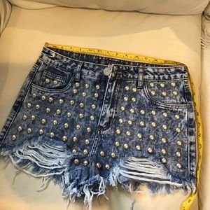 NWOT acid wash high waisted jean shorts